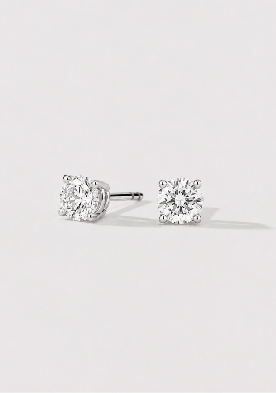 Lab Grown Diamond 14ct White Gold 0.77ct Stud Earrings