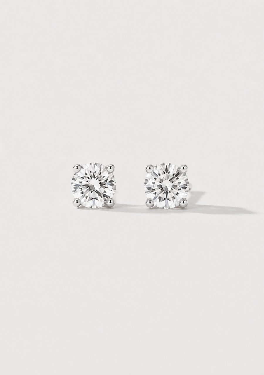 Lab Grown Diamond 14ct White Gold 0.77ct Stud Earrings