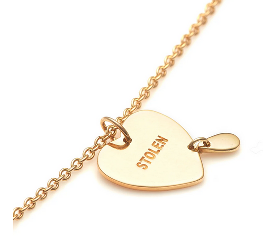 Stolen Girlfriends Club 18ct Yellow Gold Plated Crying Heart Necklace