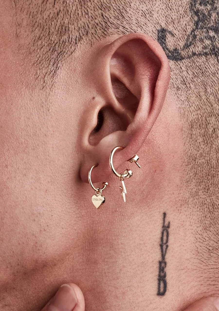 Stolen Girlfriends Club 18ct Yellow Gold Plated Bolt Anchor Sleeper Earrings