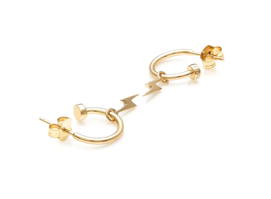 Stolen Girlfriends Club 18ct Yellow Gold Plated Bolt Anchor Sleeper Earrings