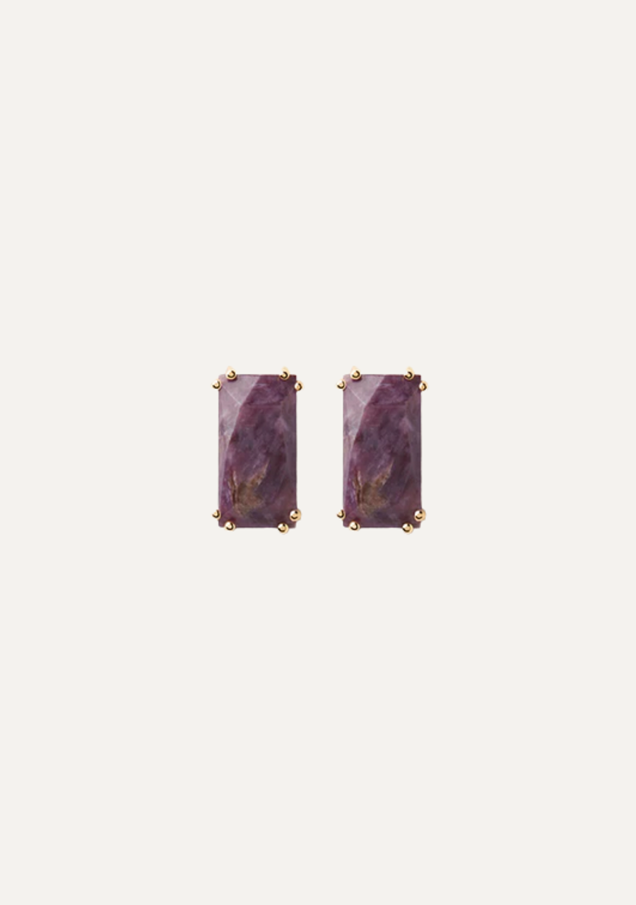 PD Paola 18ct Yellow Gold Plated Maiko Charoite Earrings