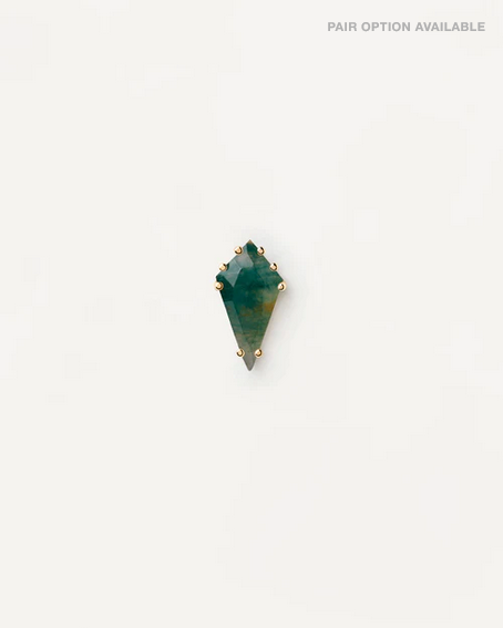 PD Paola 18ct Yellow Gold Plated Akiro Moss Agate Earrings