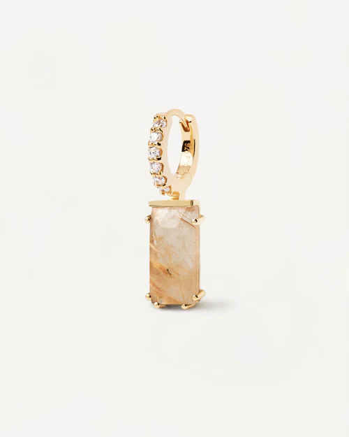 PD Paola 18ct Yellow Gold Plated Kaori Rutile Quartz Earrings