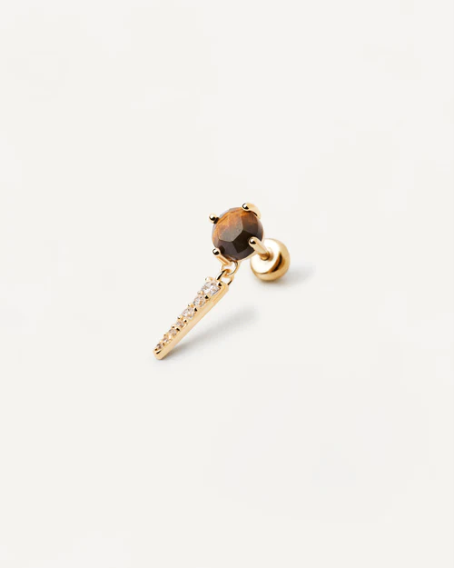 PD Paola 18ct Yellow Gold Plated Yoki Tiger Eye Earrings