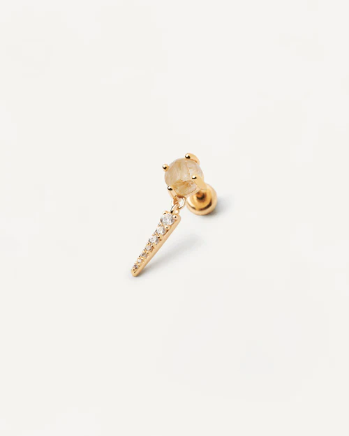 PD Paola 18ct Yellow Gold Plated Yoki Rutile Quartz Earrings