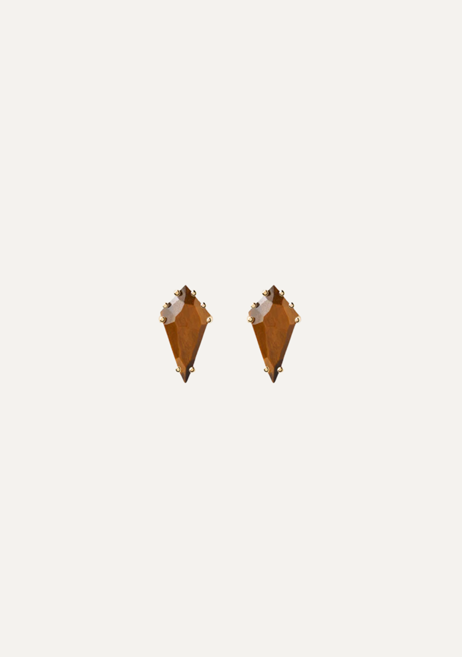 PD Paola 18ct Yellow Gold Plated Akiro Tiger Eye Earrings