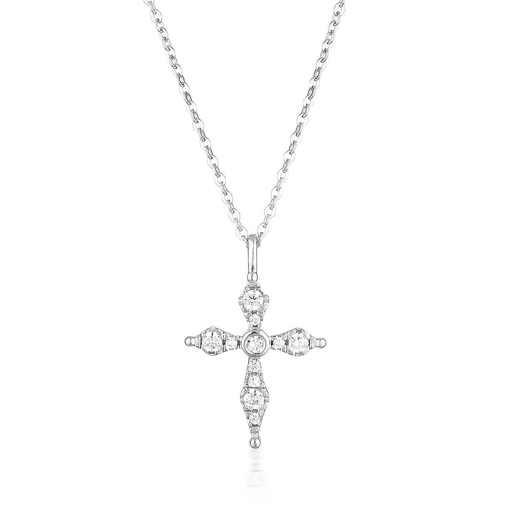 Georgini Sterling Silver Bless Mini Cross Necklace
