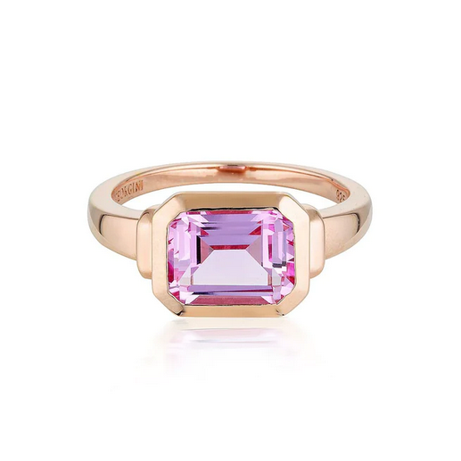 Georgini Rose Gold Plated Emilio Pink Sapphire Zion Ring