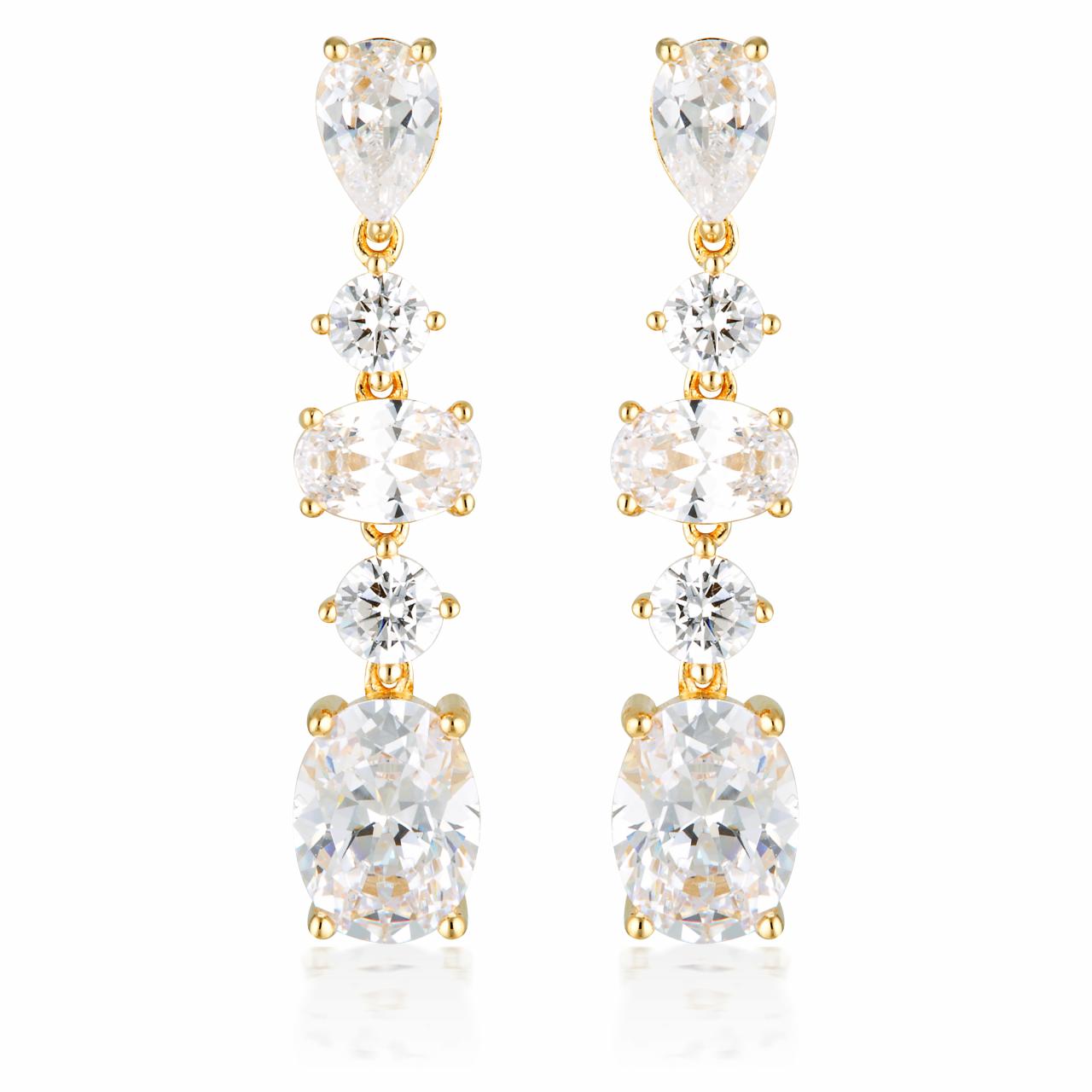 Georgini Gold Plated Iconic Bridal Christina Earrings