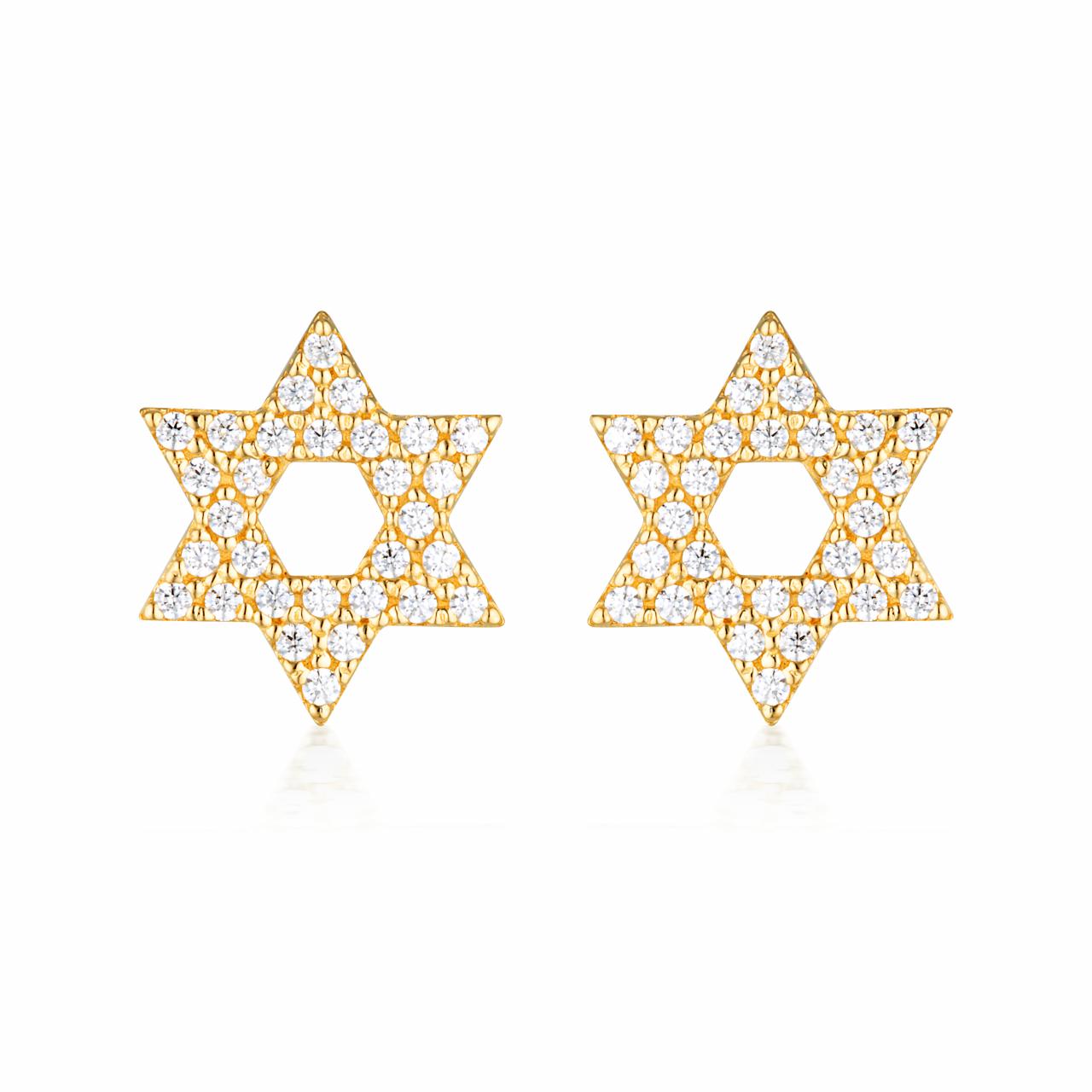 Georgini Gold Plated Rock Star Star of David Earrings