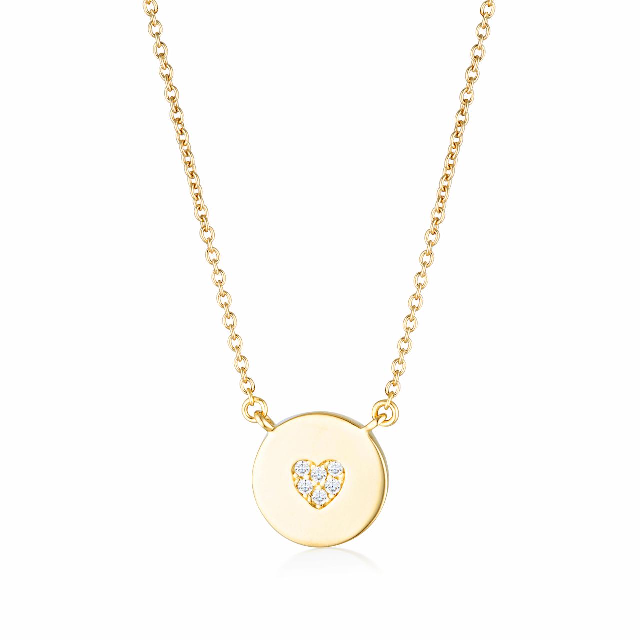 Georgini Gold Plated Rock Star Heart Disc Pendant
