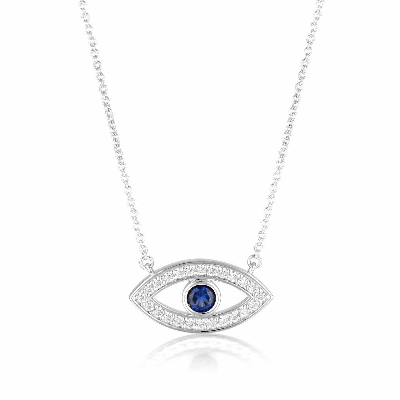 Georgini Sterling Silver Rock Star Blue Evil Eye Pendant