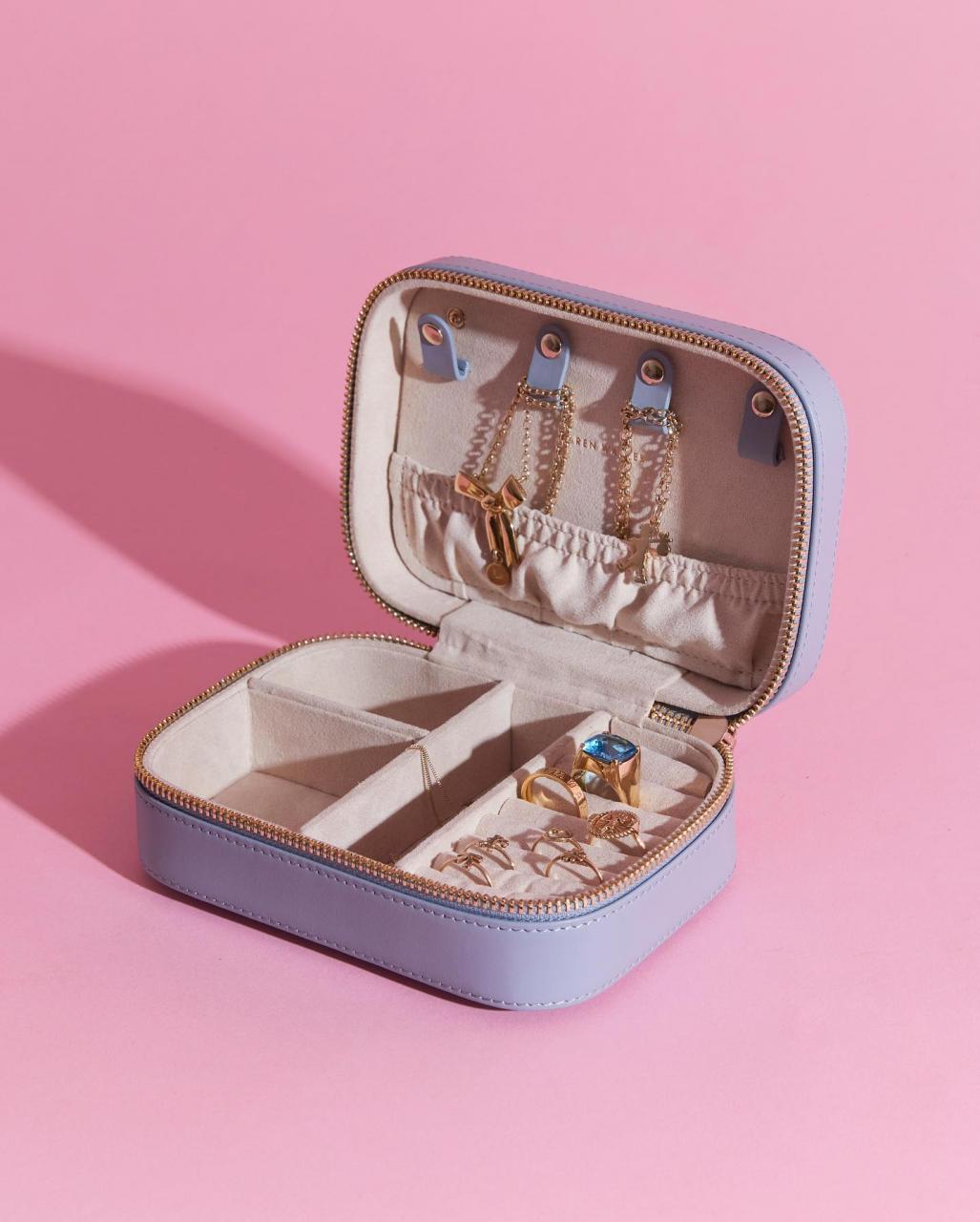 Karen Walker Blue Leather Jewellery Case