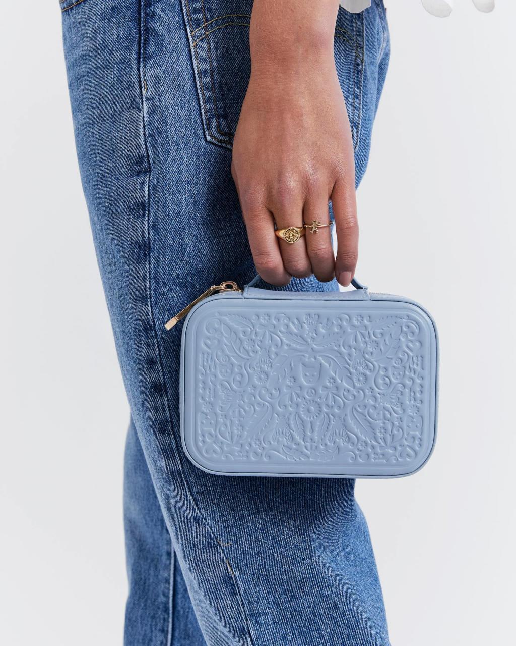 Karen Walker Blue Leather Jewellery Case