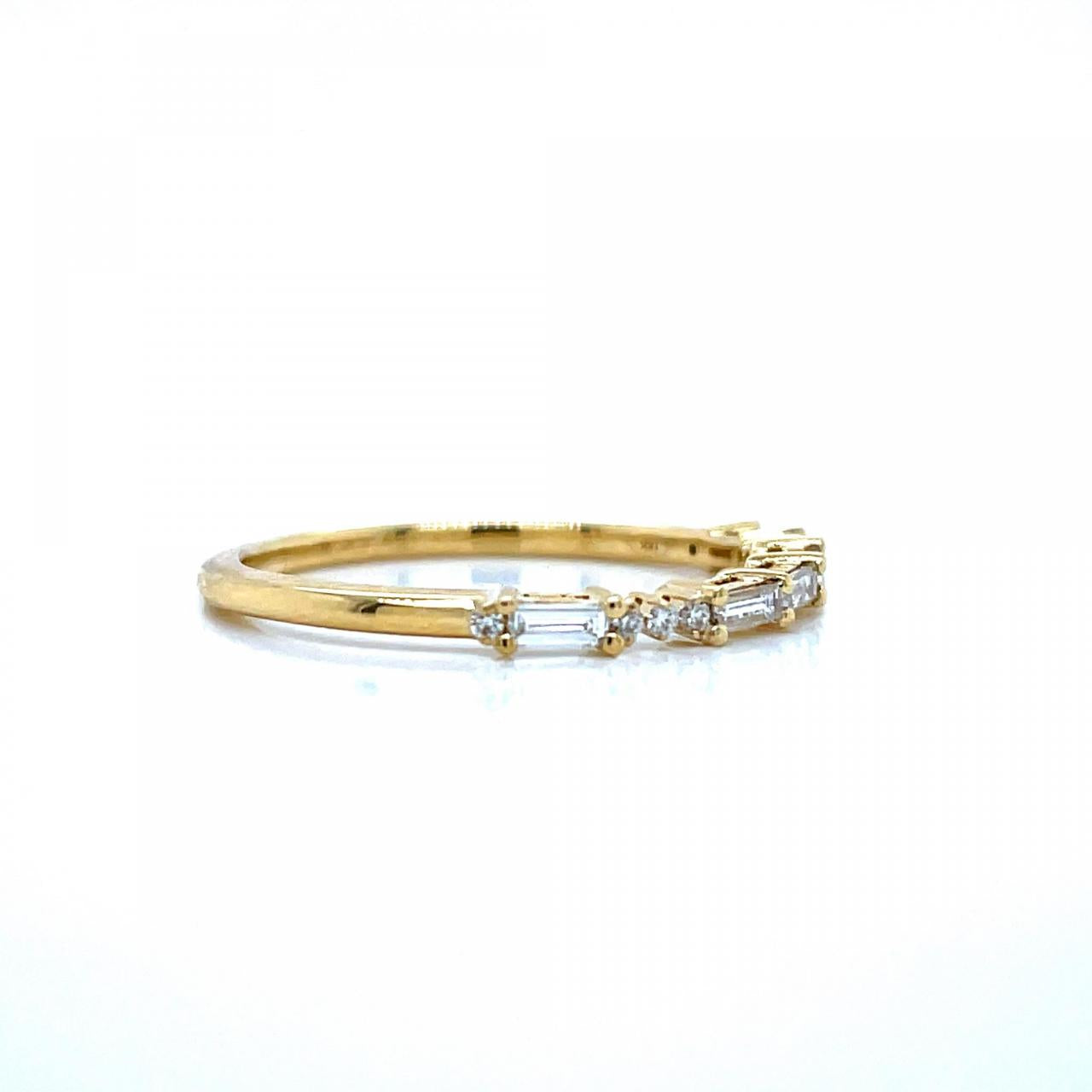 The Stevie Setting 18ct Yellow Gold Baguette & Round Diamond Band
