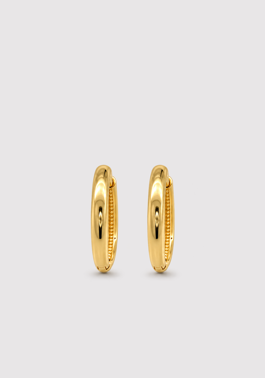 9ct Yellow Gold 2mm x 12mm Plain Huggie Earring