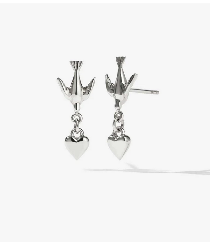 Meadowlark Sterling Silver Love Dove Stud Earrings