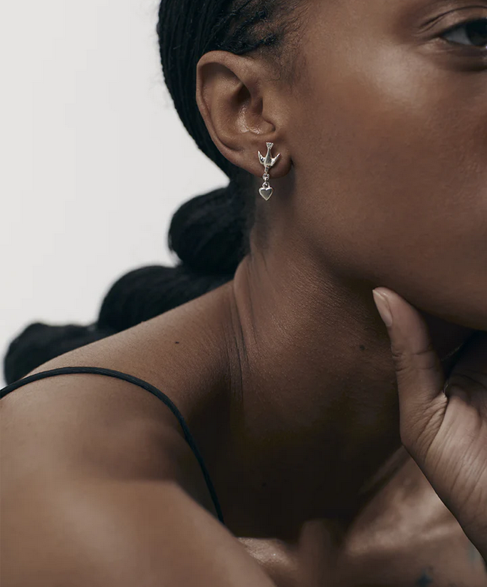 Meadowlark Sterling Silver Love Dove Stud Earrings