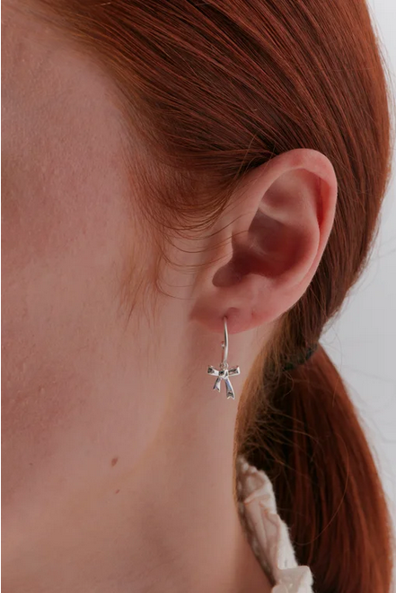 Karen Walker Sterling Silver Bow Hoop Earrings