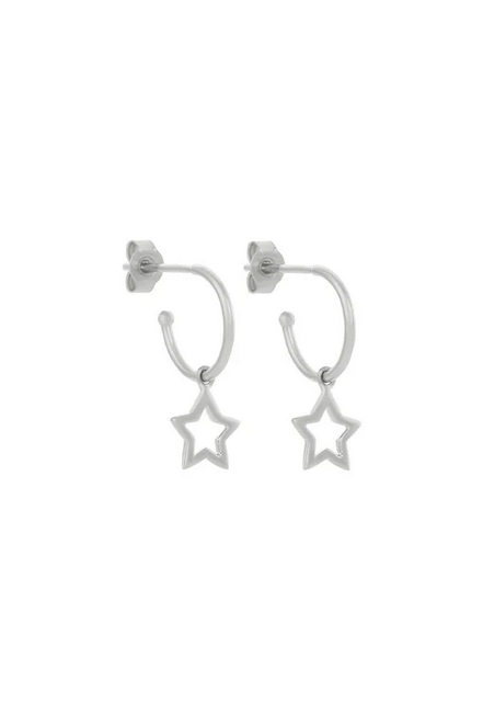 Karen Walker Sterling Silver Star Hoop Earrings