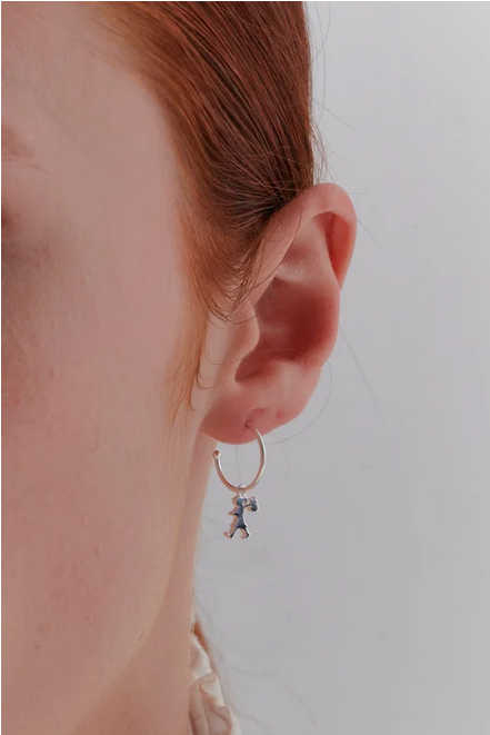 Karen Walker Sterling Silver Runaway Girl Hoop Earrings