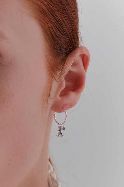 Karen Walker Sterling Silver Runaway Girl Hoop Earrings