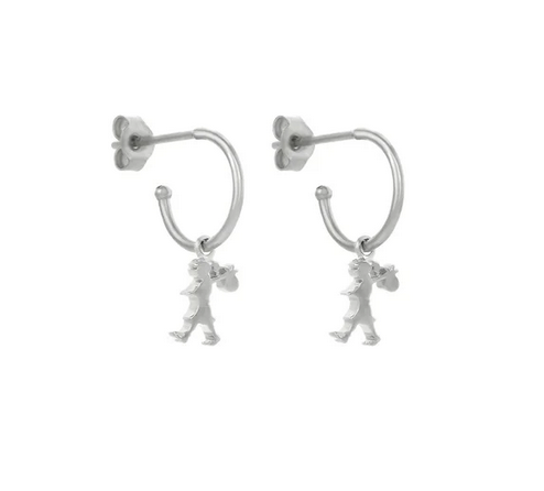 Karen Walker Sterling Silver Runaway Girl Hoop Earrings