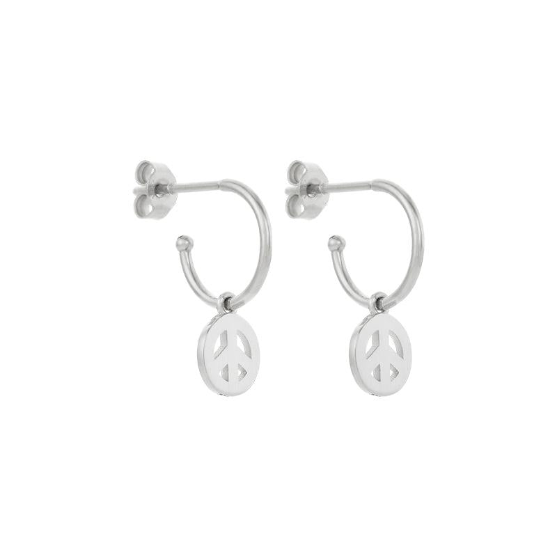 Karen Walker Sterling Silver Mini Peace Hoop Earrings