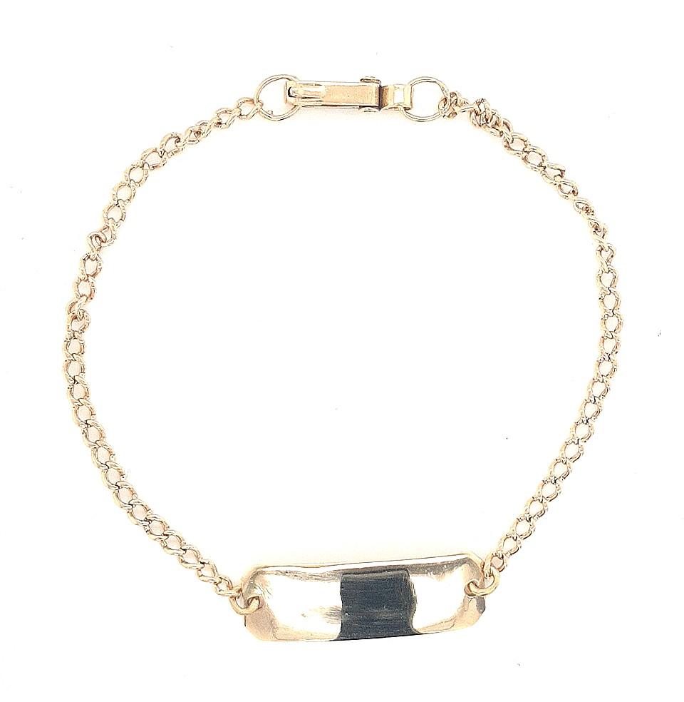 9ct Yellow Gold Curb Link ID Bracelet