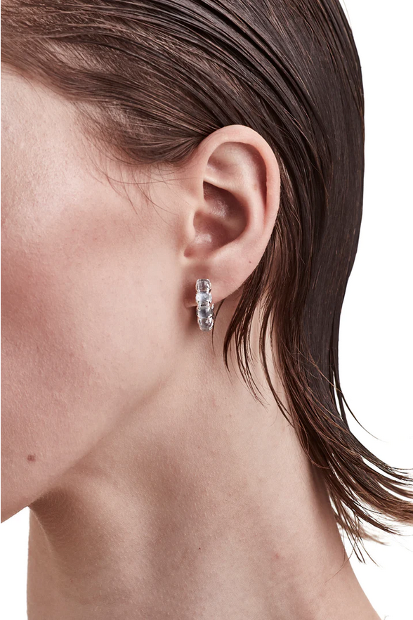 Stolen Girlfriends Club Sterling Silver Moonstone Halo Cluster Earrings