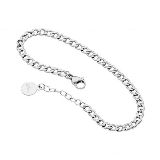 Ellani Stainless Steel Curb Bracelet  Bracelet Length: 19cm