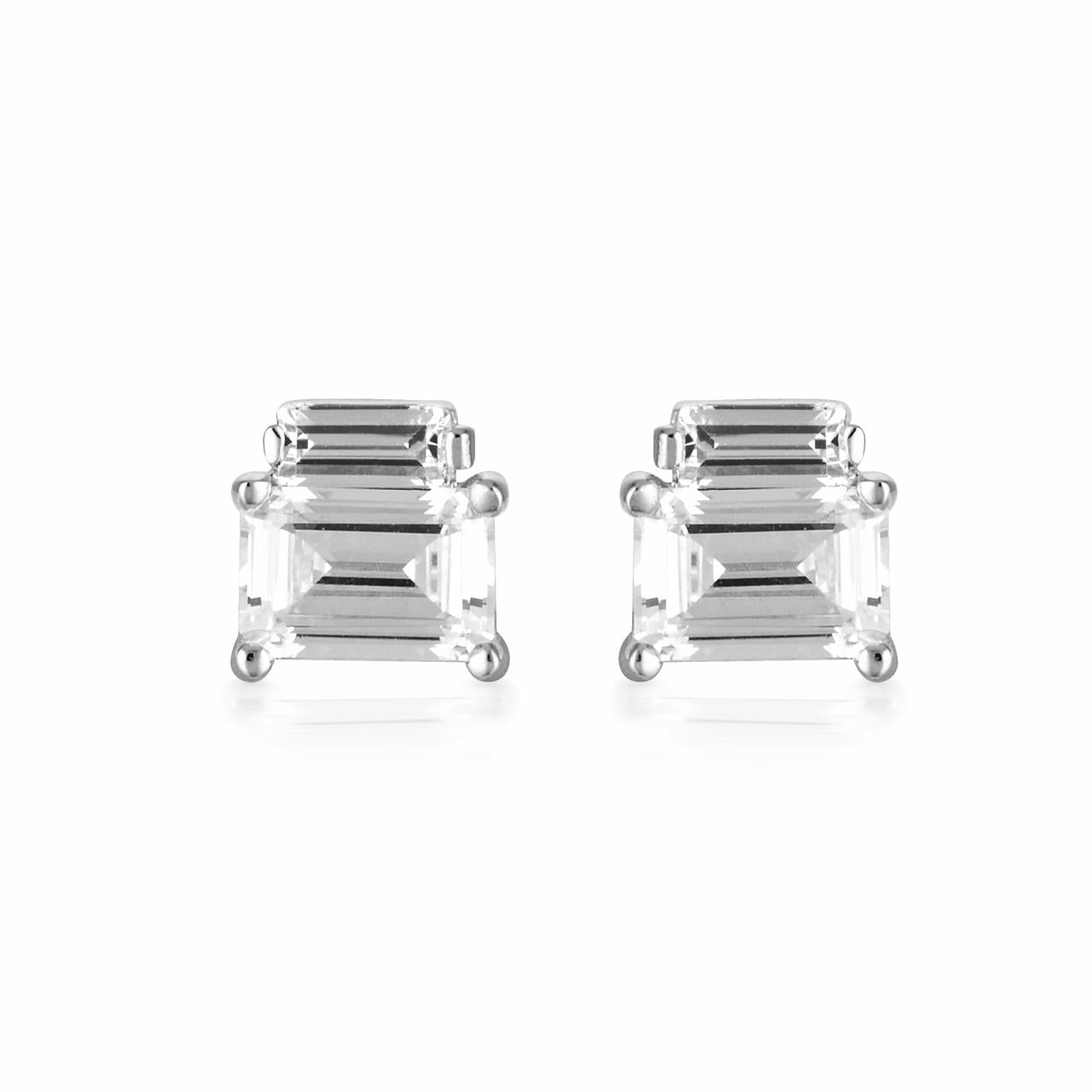 Georgini Sterling Silver Emilio Double Baguette Earrings
