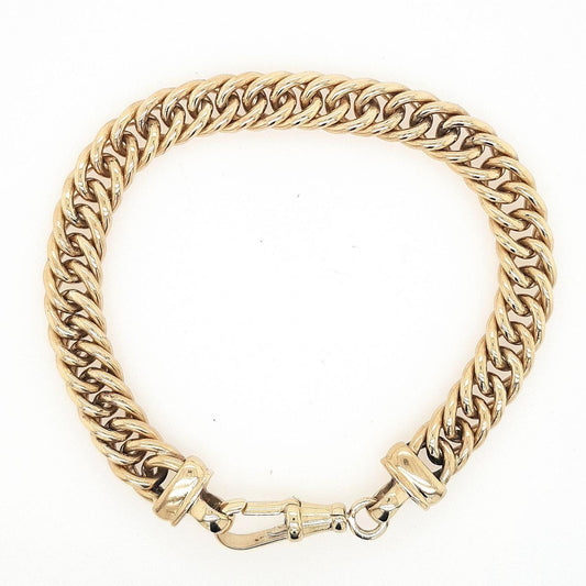 9ct Yellow Gold Curb Link Bracelet with Swivel Catch