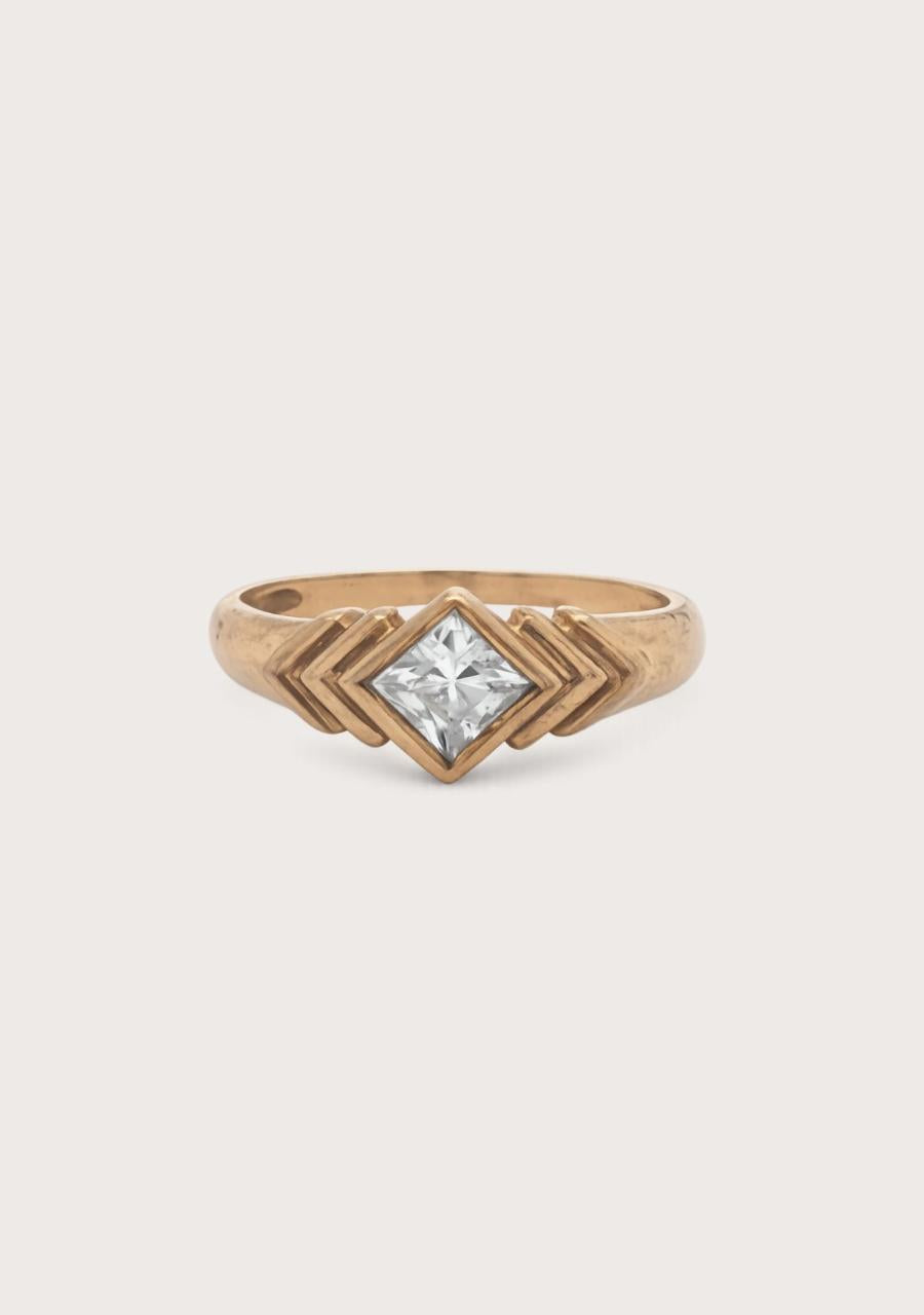 Estate 9ct Yellow Gold CZ Ring