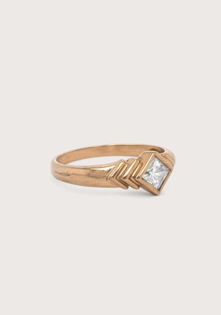 Estate 9ct Yellow Gold CZ Ring