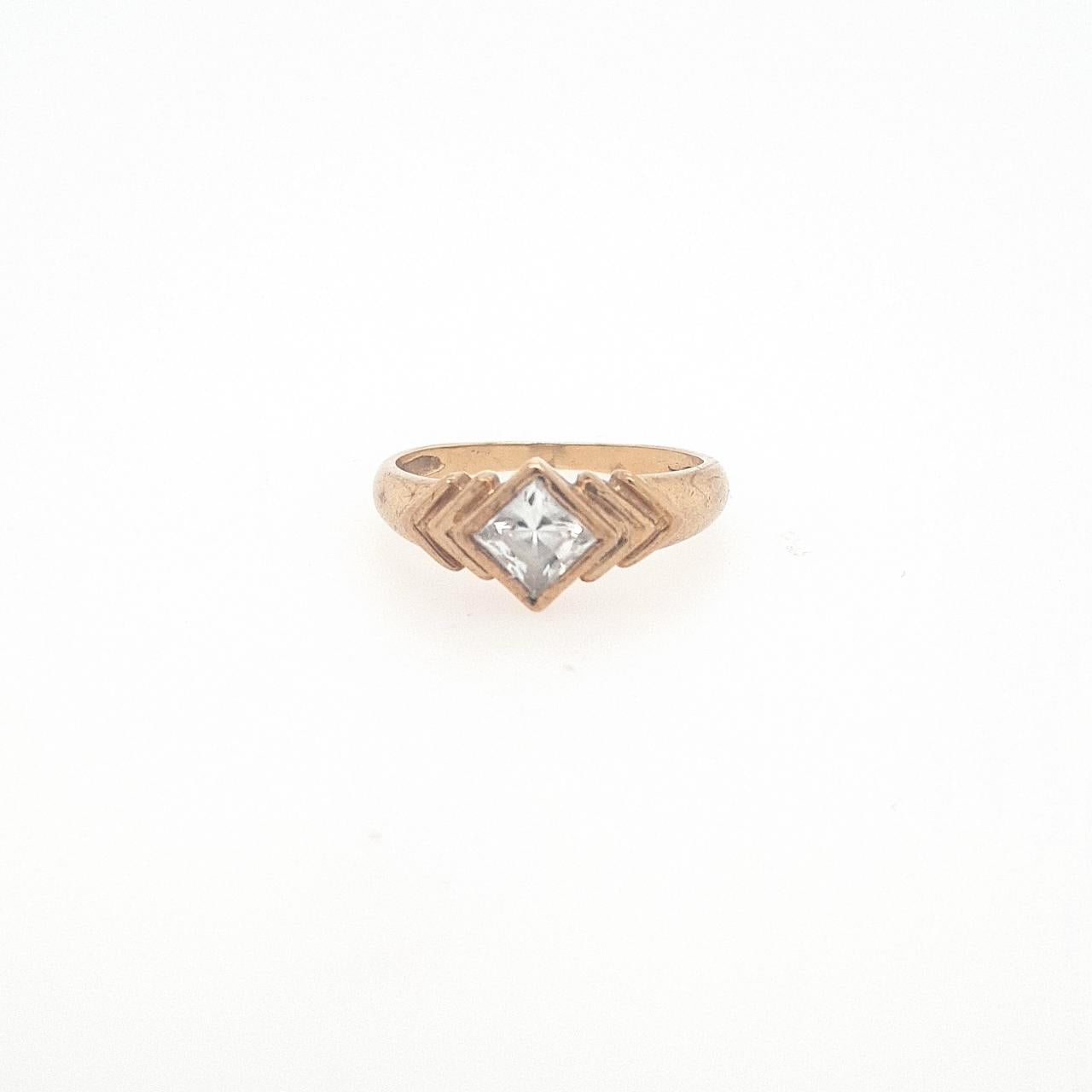 Estate 9ct Yellow Gold CZ Ring