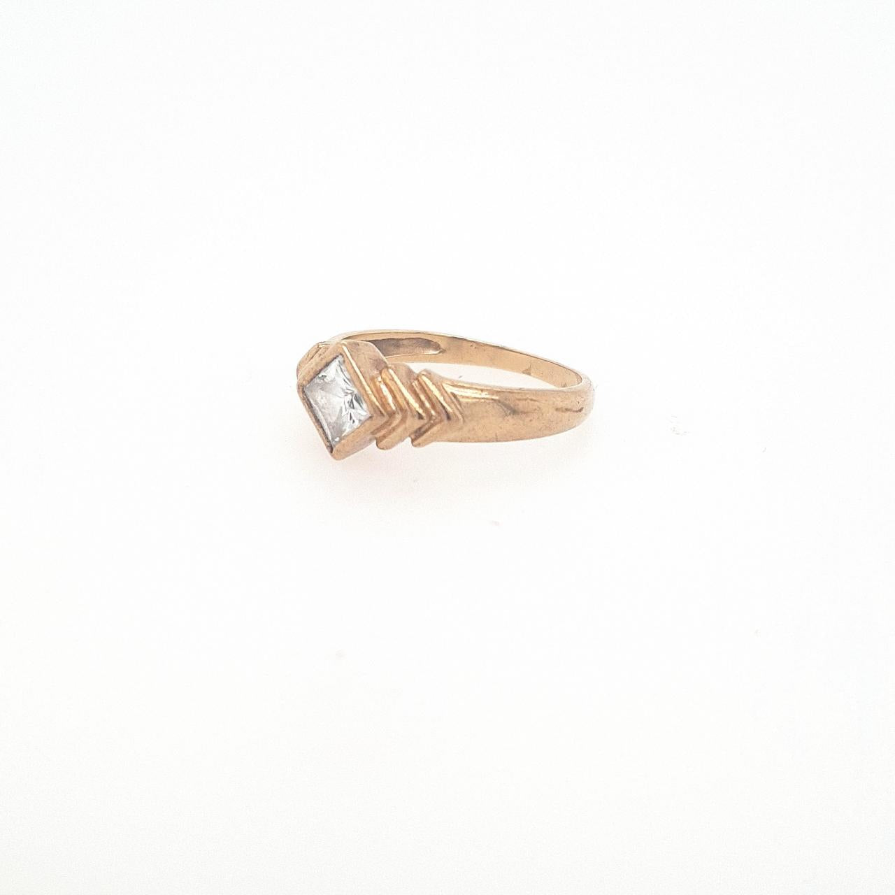 Estate 9ct Yellow Gold CZ Ring
