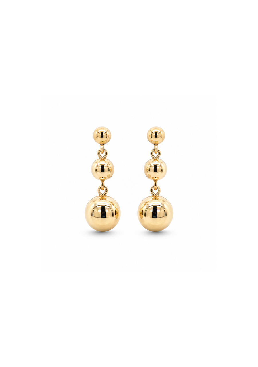 9ct Yellow Gold 3 Graduated Ball Stud Earrings