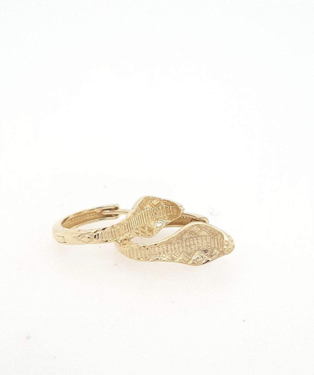 9ct Yellow Gold 10mm Snake Huggie Earrings