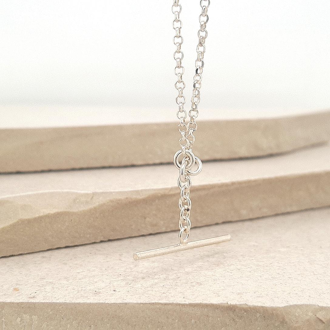 Sterling Silver Long Link Fob Chain