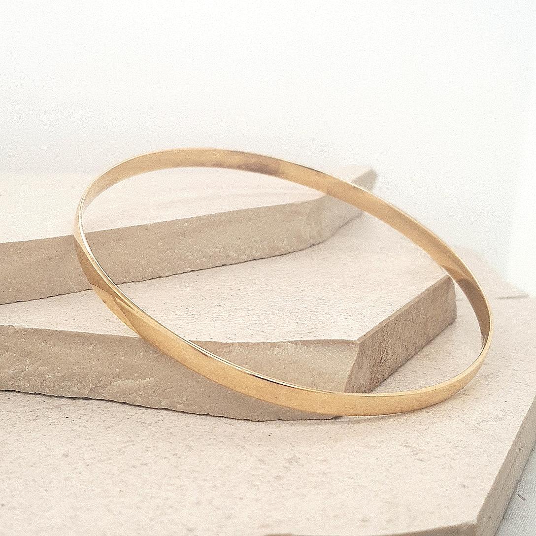 9ct Yellow Gold Plain Bangle