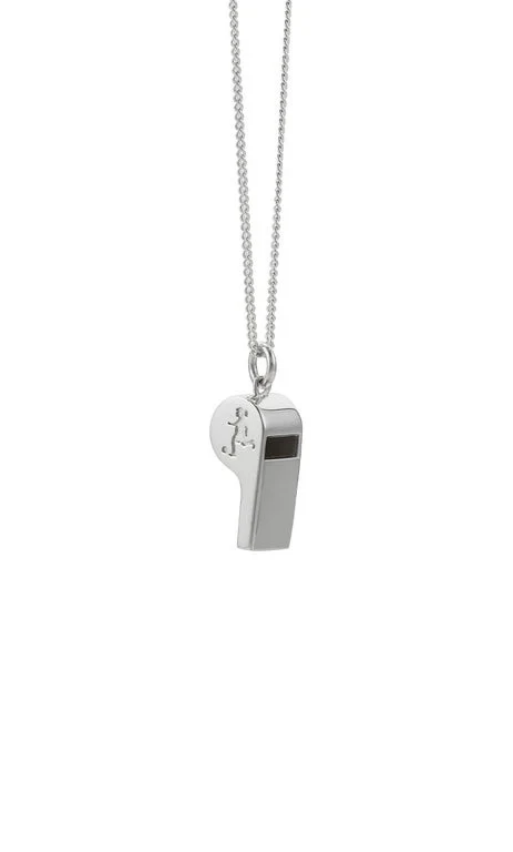 Karen Walker Sterling Silver Runaway Soccer Girl Whistle Necklace