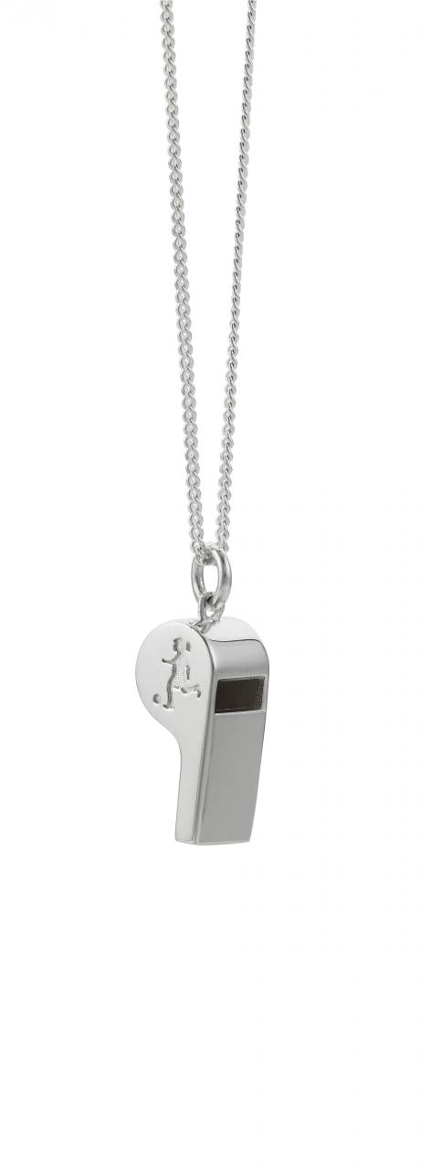 Karen Walker Sterling Silver Runaway Girl Whistle Necklace