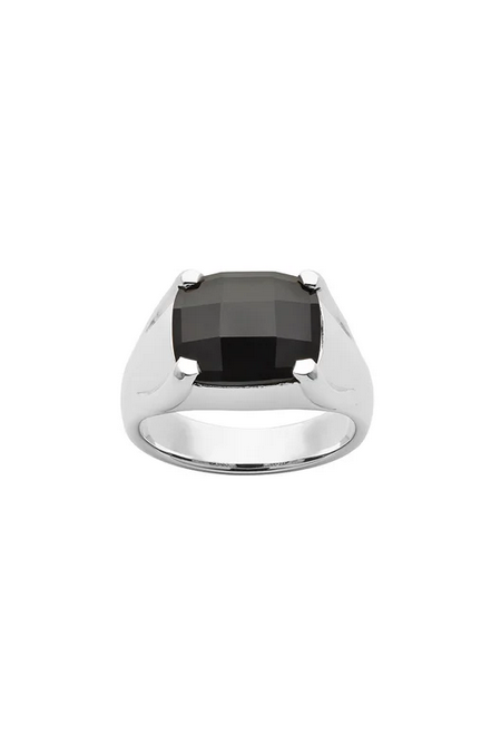 Karen Walker Sterling Silver Chequerboard Onyx Ring