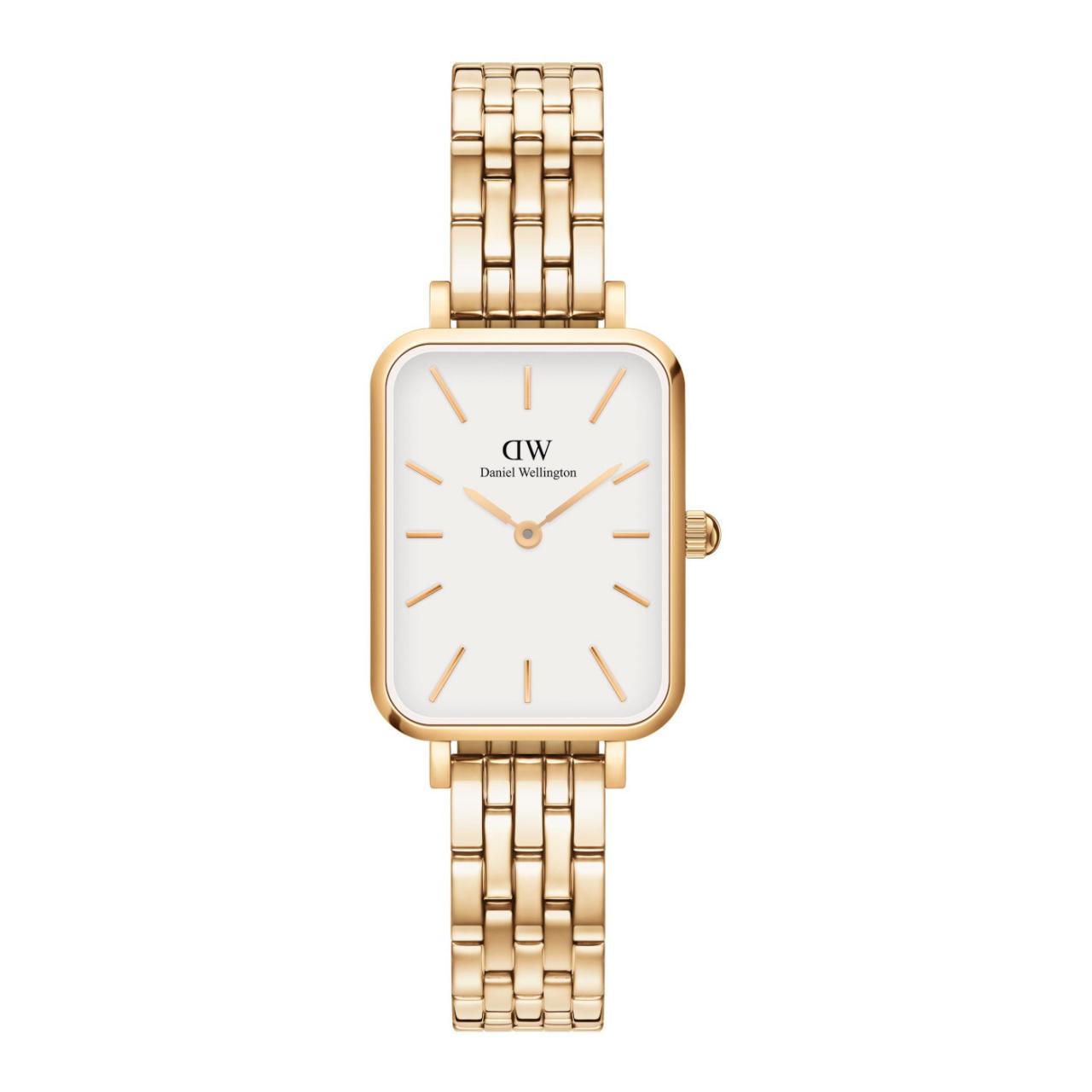 Daniel Wellington 20x26 Gold Quadro Link Strap Watch with White Dial