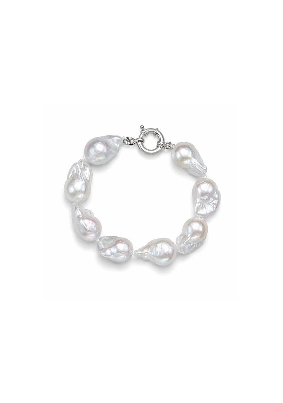 Sterling Silver Baroque Freshwater Pearl Bracelet