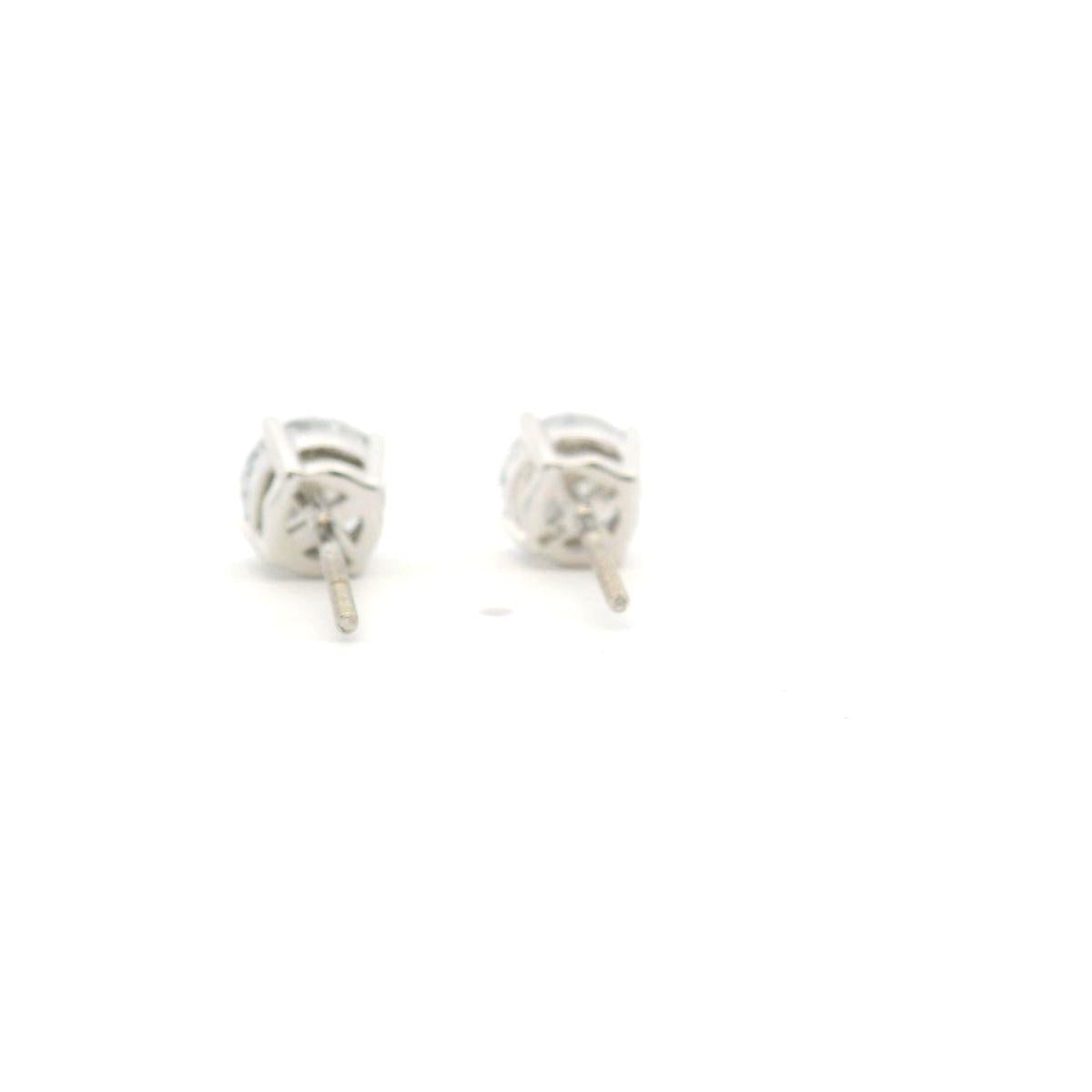 Lab Grown Diamond 14k White Gold 2.00ct Round Brilliant Cut Stud Earrings