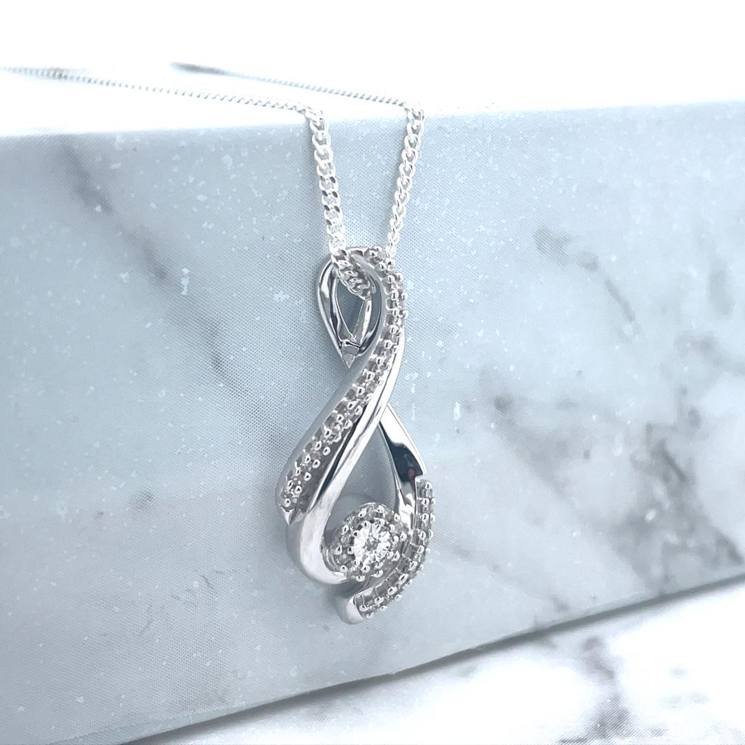 Diamond 10k White Gold 0.12ct Pendant