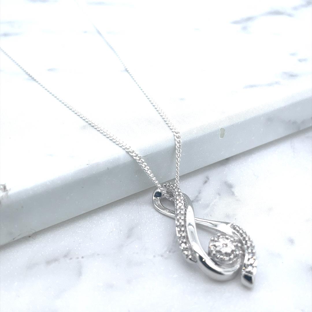 Diamond 10k White Gold 0.12ct Pendant